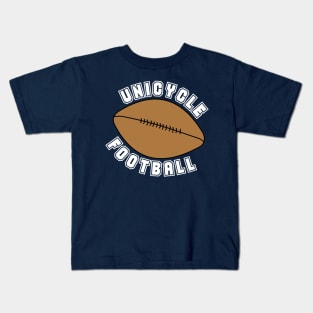 Unicycle Football White Text Kids T-Shirt